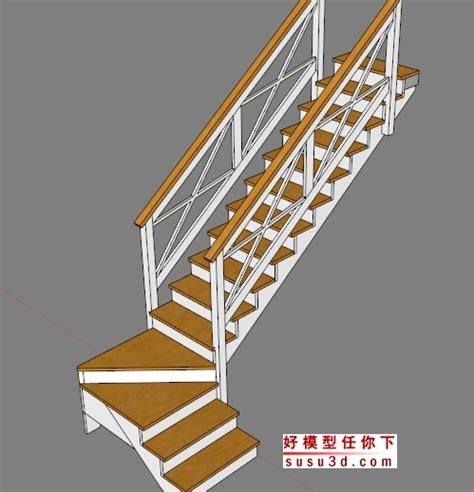 L型楼梯sketchup模型 -好模型任你下