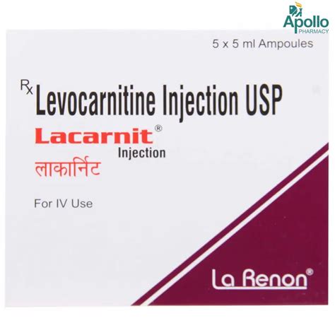 Buy Lacarnit Injection 5 ml online | Uses, Side Effects, Price and ...