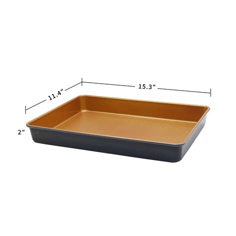 LUCYCAZ 15''x11''x2'' Deep Large Half Sheet Cake Pan Set, 1/2 Size ...