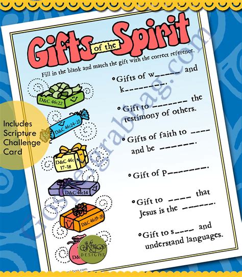 Gifts Of The Holy Spirit Matching Worksheet Spiritual Gifts Assessment