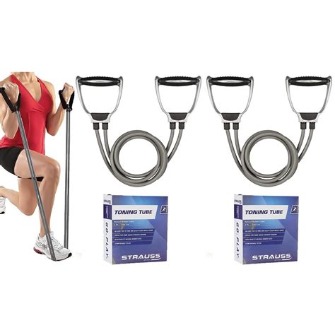 Double Toning Tube| Exercise Tube|Workout Resistance Band (Pack of 2 ...