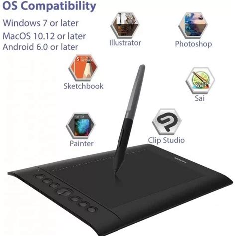 Insiprpy H610 Pro V2 Android Support Graphics Drawing Tablet ...