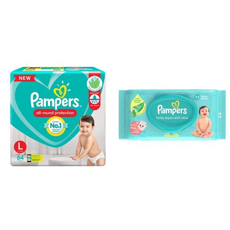 Buy Pampers All round Protection Pants, Large size baby diapers (L) 64 ...
