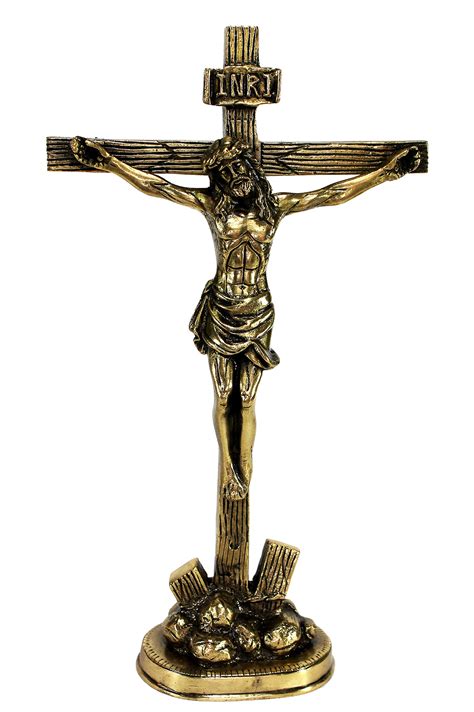Buy ESPLANADE Brass Jesus Christ Cross in (Antique Look) | Spiritual ...