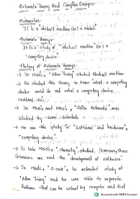 Automata Theory and Compiler Design Notes (Course Code: ATCD) - Studocu