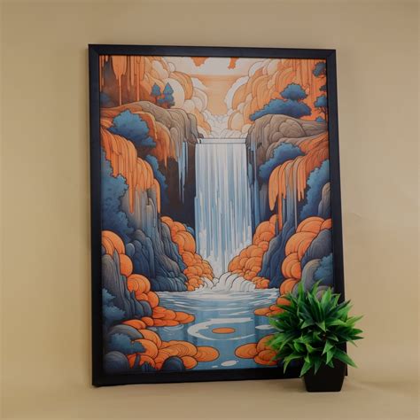 Terracotta Waterfall Canvas: Premium Home Decor Art Collection – Sowpeace