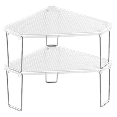 mDesign Corner Storage Shelf for Kitchen Cabinets, Counter Tops ...