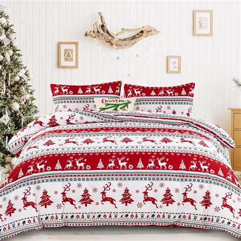 Amazon.com: Dobuyly Christmas Comforter Set Queen Size, Reindeer ...