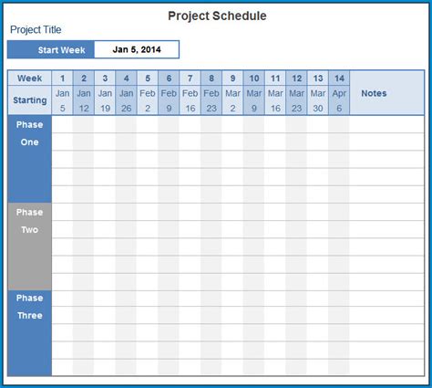 Image result for Research Project Schedule Example