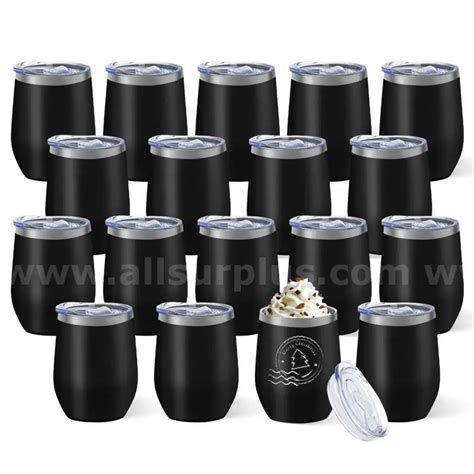 YOUKE OLA 18 Pack Stainless Steel Wine Tumbler with lid | AllSurplus ...