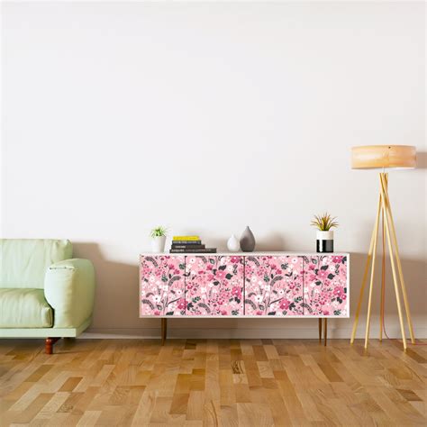 Pink Floral Self Adhesive Sticker For Cabinet – Myindianthings