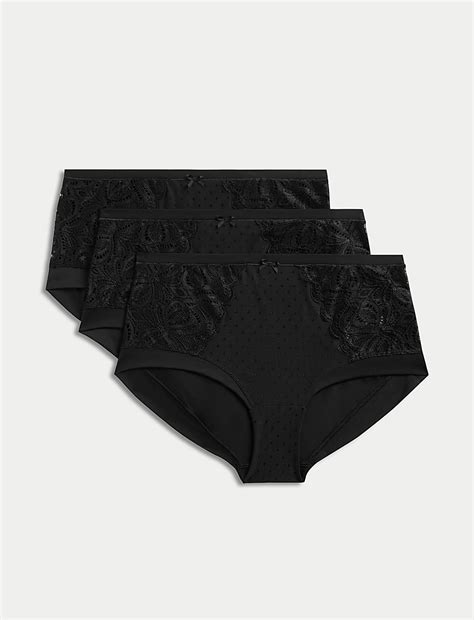 Buy 3pk Amelia Lace High Rise Shorts at Marks & Spencer