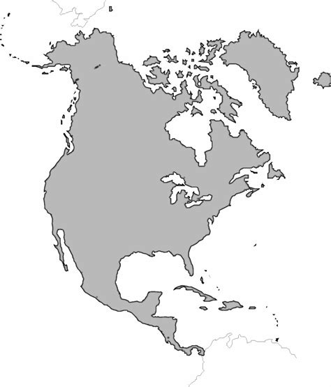 Blank map of north america
