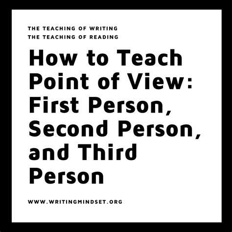 How to Teach Point of View: First Person, Second Person, and Third ...