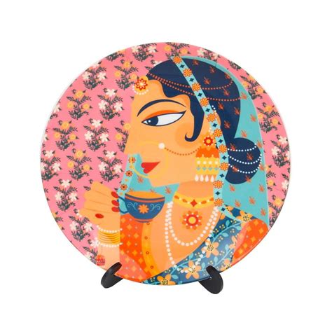 Chumbak Royal Rani Wall metal Plate - Pink