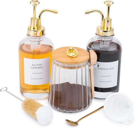Amazon.com: LAILS Syrup Dispenser for Coffee Bar – Includes Set of Two ...