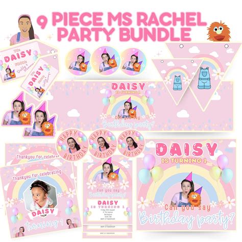 MS RACHEL BIRTHDAY Party Bundle, Birthday Banner, Birthday Poster, Pink ...