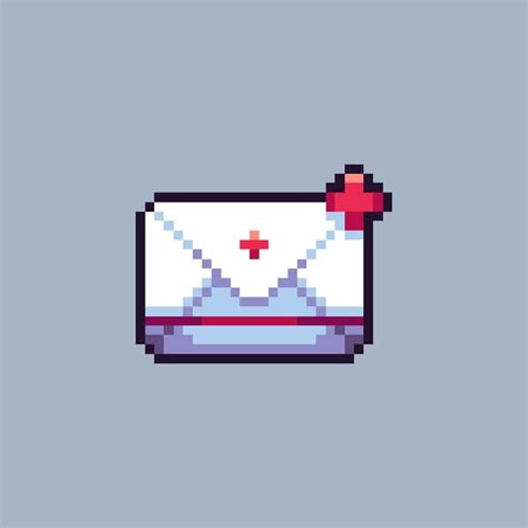Pixel art hospital message vector icon | Premium Vector