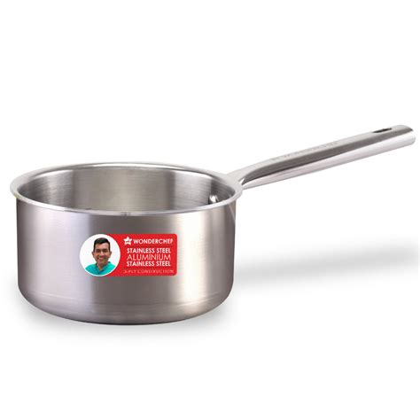 Stella Triply Stainless Steel Milk Pan | 16 cm, 1.7 Litres | Compatibl ...