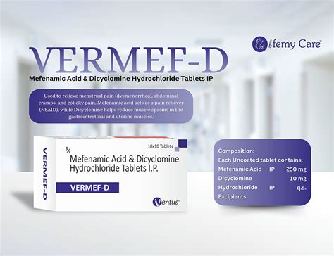Vermef D - Mefenamic Acid and Dicyclomine Hcl Tablets - Olfemy Care