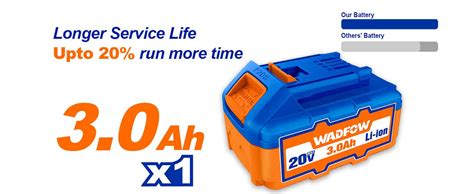 WADFOW Cordless Tools WADFOW Cordless Angle Grinder, with 1 Large 3.0Ah ...