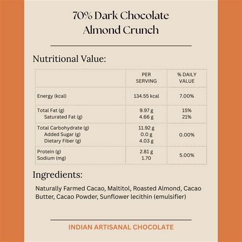 70% Dark Chocolate Almond Crunch (Sugarfree) – Darkins Chocolates