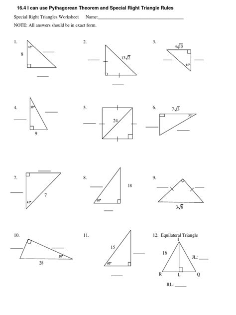Image result for Geometry Special Right Triangles