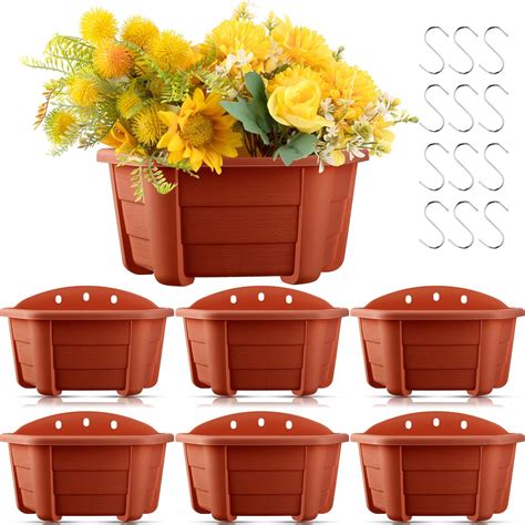 Amazon.com: EBOOT 6 Pcs Hanging Planters, Dark Coffee, Plastic with ...