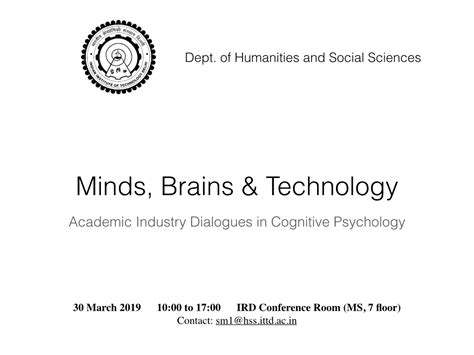 Workshop on Minds, Brains and Technology | Humanities & Social Sciences