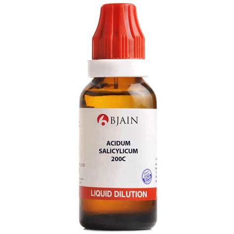 Buy BJAIN ACIDUM SALICYLICUM 200C HOMEOPATHIC LIQUID DILUTION 30ML ...