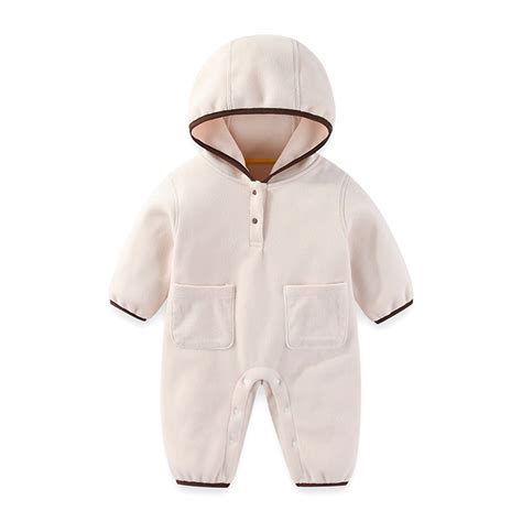 Baby Fleece Onesie White Onesie Baby Girl Long Sleeve Button down ...
