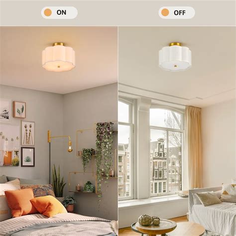 CO-Z 3-Light 12.6-in White Led, Semi mount light HCF-1013-GF at Lowes.com