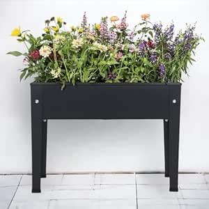 ecofynd Cleo Raised Plant Box, Elevated Planter, Metal Raised Garden ...