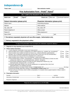 Fillable Online Prior Authorization Form - ibxcom Fax Email Print ...