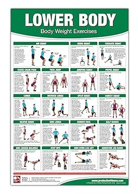 Buy Bodyweight Training Poster/Chart - Lower Body: Body Weight Training ...