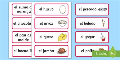 Spanish Food Vocabulary Cards (teacher made) - Twinkl
