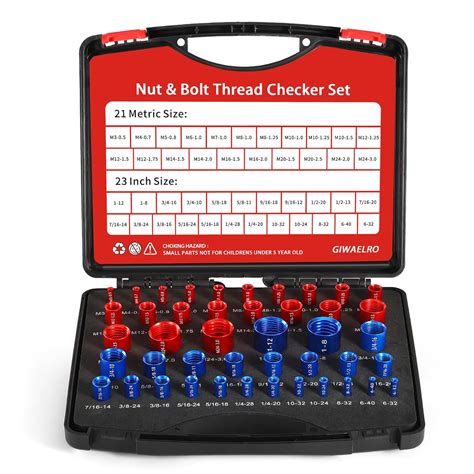 Giwaelro Nut and Bolt Thread Checker - 44 PCS Nut and Bolt Gauges ...