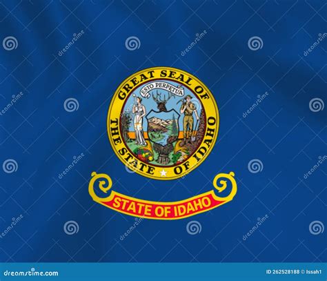 Illustration Waving State Flag of Idaho Stock Illustration ...