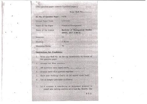 MCQ on Financial Management - PRINCIPLES OF FINANCIAL MANAGEMENT ...