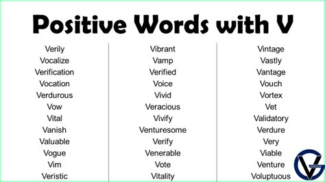 What Is A Positive V Word at William Marciniak blog