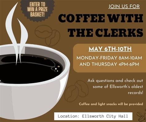 Coffee with the Clerks for Municipal Clerk Appreciation Week, Ellsworth ...