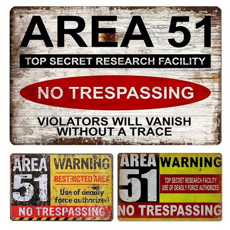Area 51 No Trespassing Military Vintage Retro Metal Sign Aluminum Sign ...
