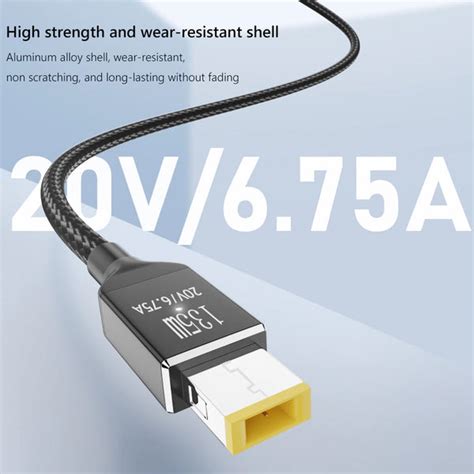 TECPHILE 135W Type C PD to Square Plug Lenovo Laptop Cable | Concept Kart