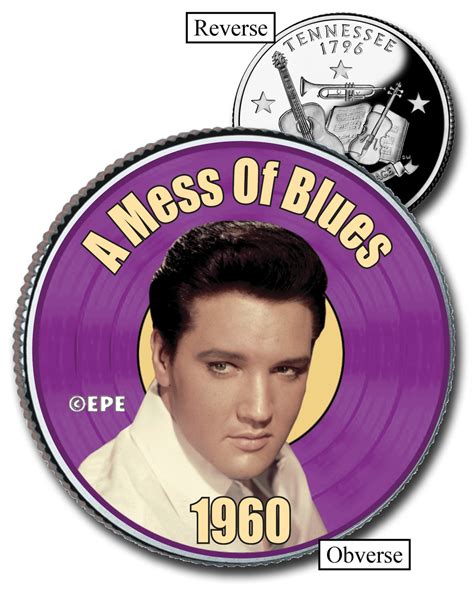 EPQ87 - Elvis Presley "A Mess of Blues" US Quarter Commemorative Coin ...