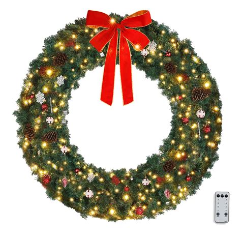 Outdoor Christmas Wreath With Lights And Timer at Edward Acosta blog