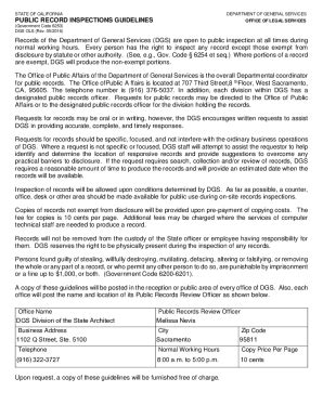 Fillable Online Fillable Online PUBLIC RECORD INSPECTIONS GUIDELINES ...