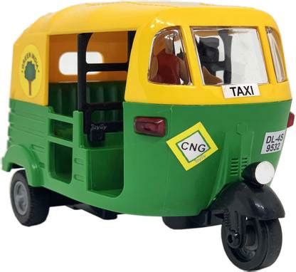 Miniature Mart Plastic Made Indian Auto Rickshaw With Push and Go Toys ...