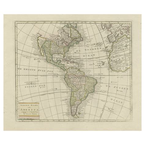 Original Antique Map of North and South America by Becker, circa 1840 For Sale at 1stDibs | map ...