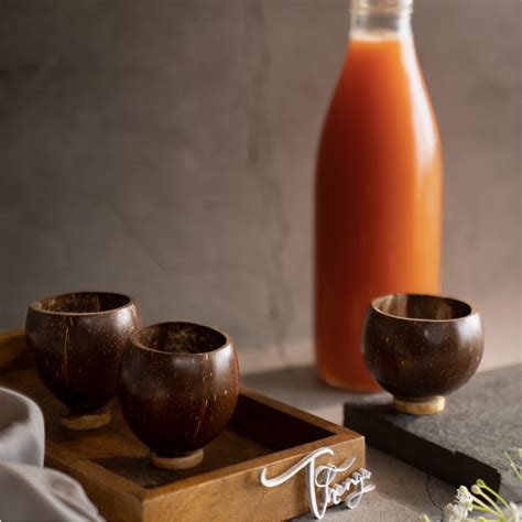 Thenga Coconut Shell Cups | Perfect for Tea/Coffee/Juice Cups - 200 ML