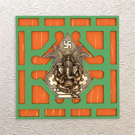 Ganesha Kalash Brass – Decorative Wall Frame for Home Decor